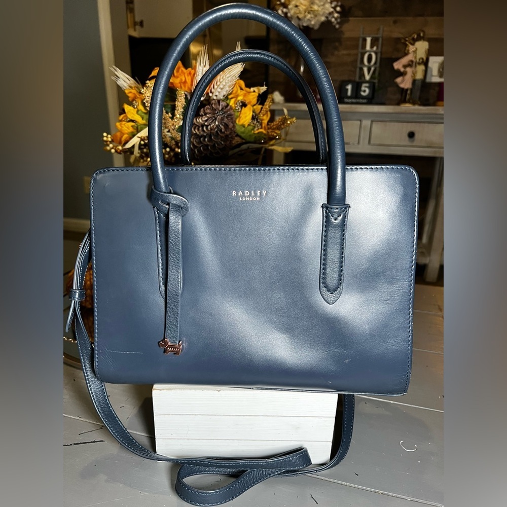 Radley London Navy‎ Blue Leather Handbag
